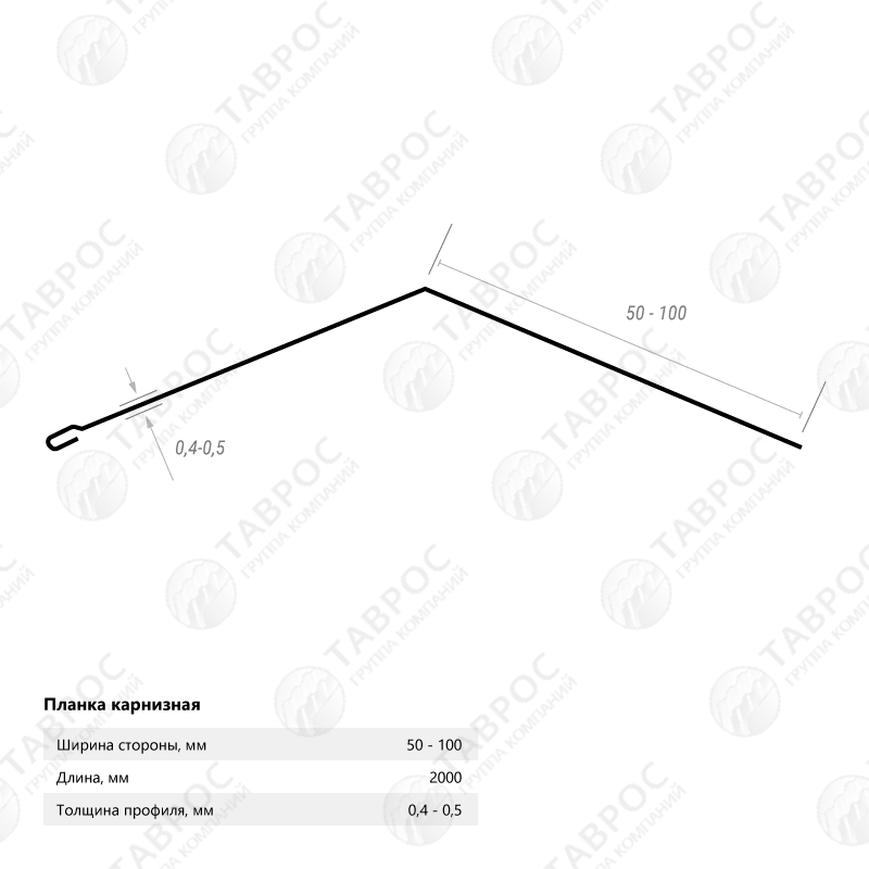 Планка карнизная Гладкий полиэстер RAL 9005 (Глубокий черный) 2000*80