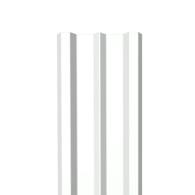 Металлический штакетник Гладкий полиэстер RAL 9003 (Белый) 1500*100*0,45 односторонний Прямой